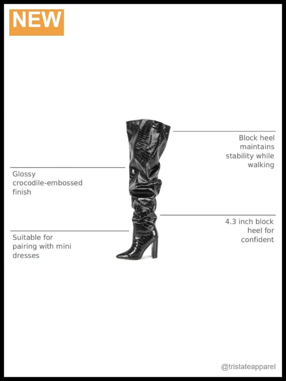 Extra Wide Calf Thigh High Boots Ruched Chunky Heel Pointed Toe Over the Knee